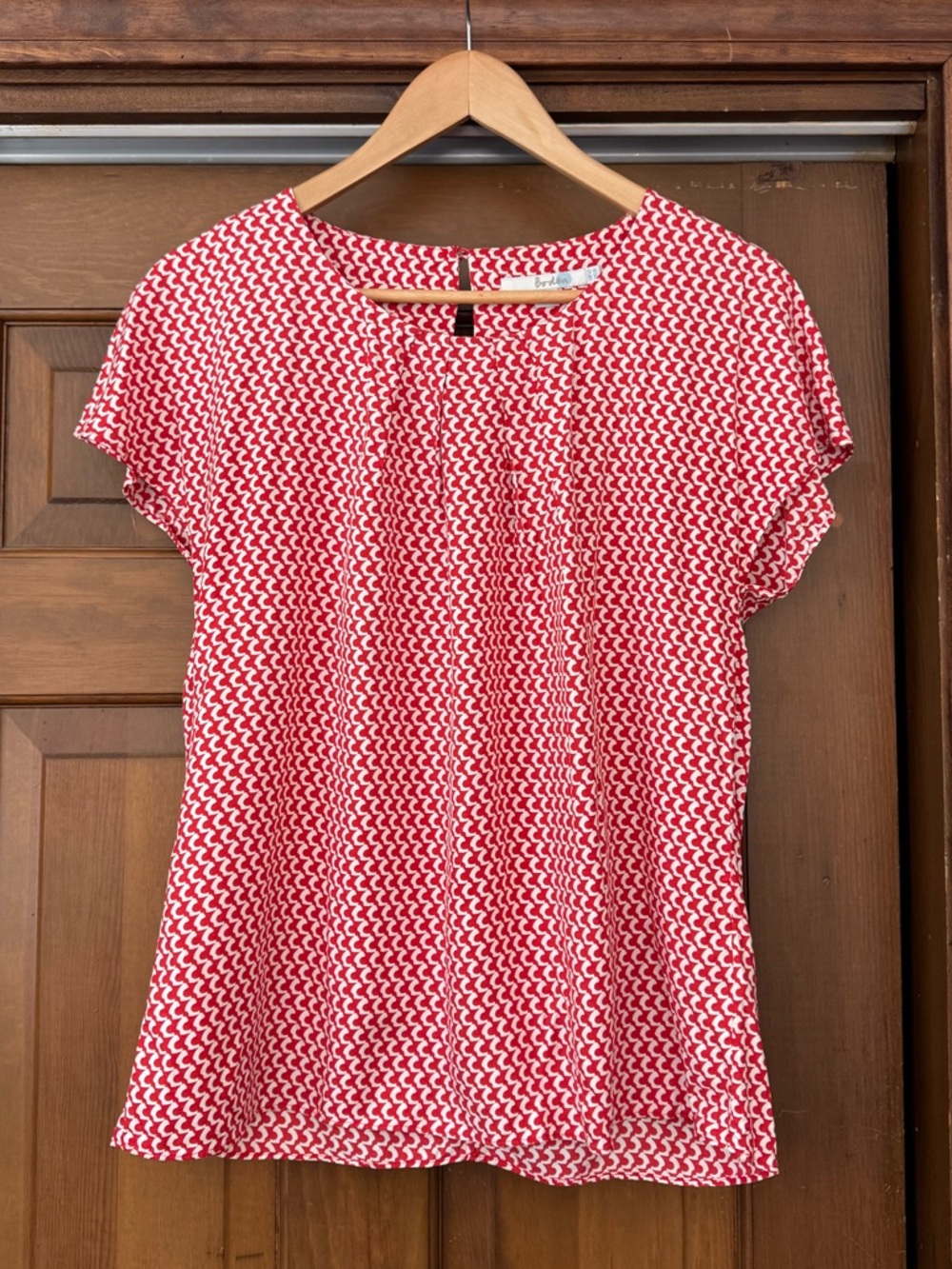 BODEN Silk Blend Red Patterned Top